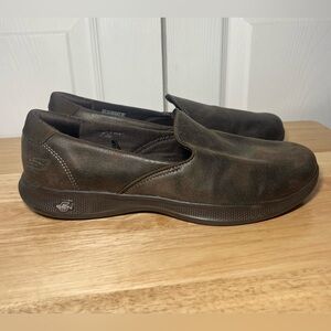 Skechers Go Step Lite Determined Dark Brown Slip On Flats Women's Size 8.5 14716